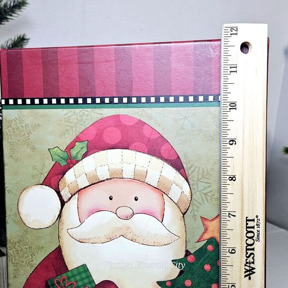 Cozy Santa Claus Gift Box Classic Christmas Cartoon Holiday Storage Keepsake Red - Picture 8 of 10